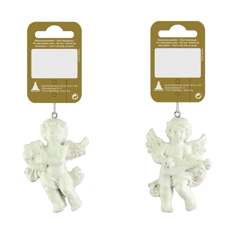 GEROMA Vánoční ozdoby andílci polyresin bílé různé druhy 5 x 7 cm, 1 ks