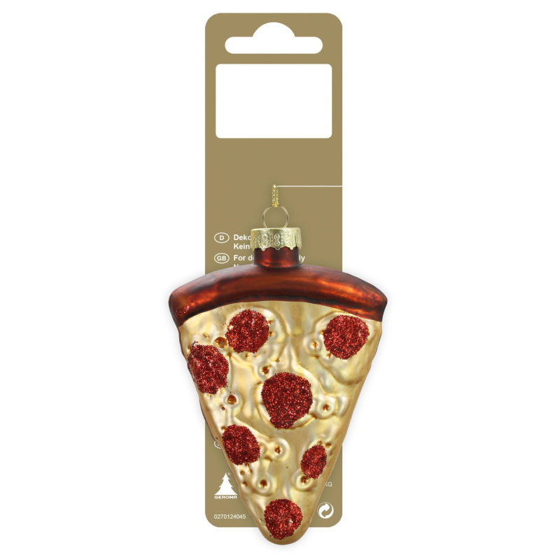 GEROMA Skleněná vánoční ozdoba pizza 10, cm, 1 ks