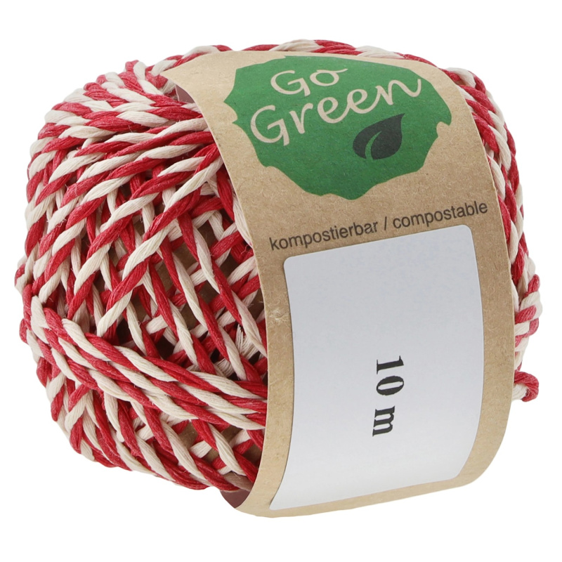 GERMOA Motouz kroucený červeno-bílý 10 m