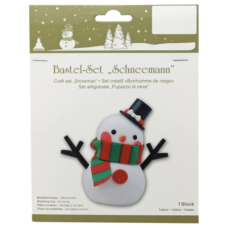 GEROMA Sada postav si sněhuláka z hlíny bílý 6 x 6 cm