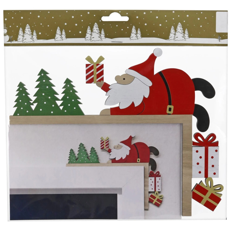 Gerd Rodermund Rohová dřevěná dekorace Santa, barevná, 23,5 x 19 cm