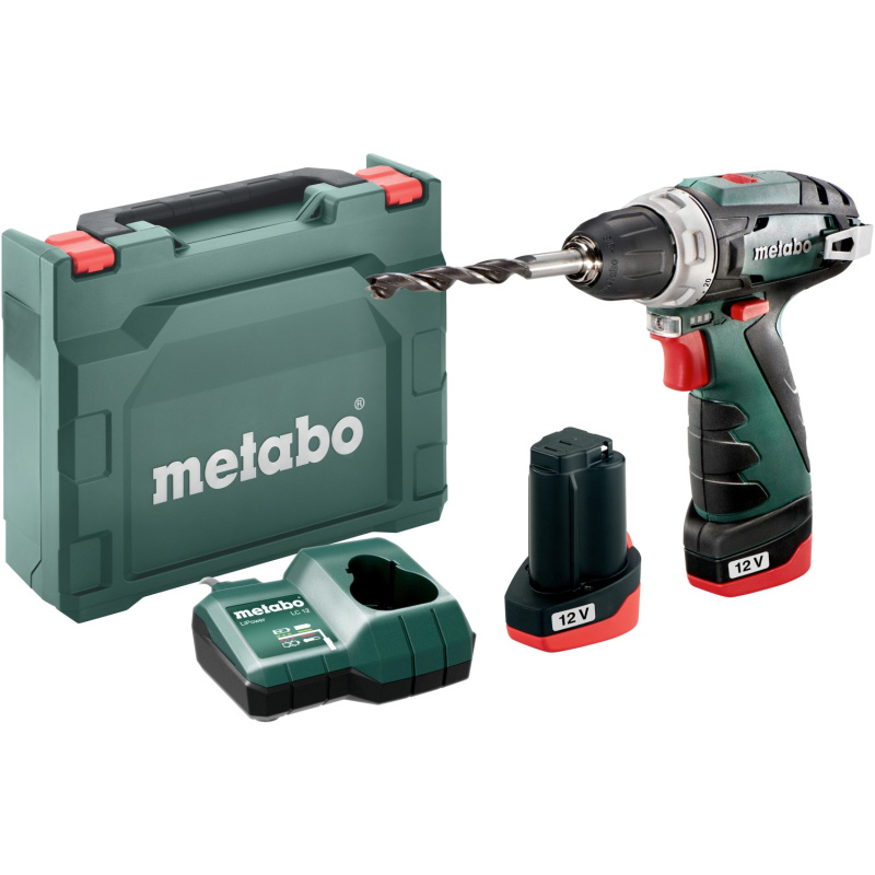 Metabo Aku vrtací šroubovák PowerMaxx BS Basic, 12 V, 2 Ah, vč. aku a kufru