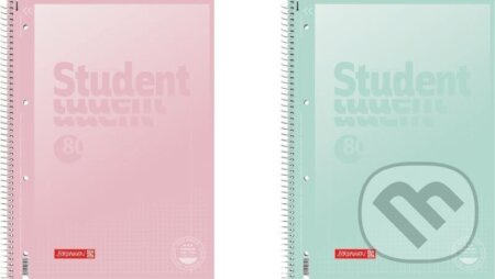 Brunnen student blok pastel A4 -  čtvereček, 80 listů, růžový/zelený