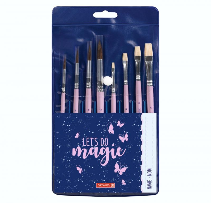 Štětce kulaté a ploché  Let’s do magic  sada (8ks) přírodní