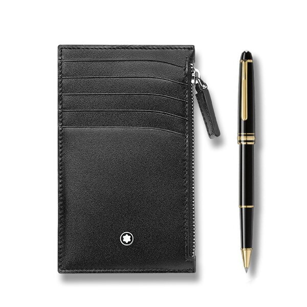 Souprava Montblanc Meisterstück Classique Gold Plated pouzdro na doklady/karty a roller