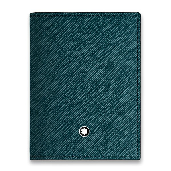 Peněženka Montblanc Sartorial Mini 4 cc, petrolejová