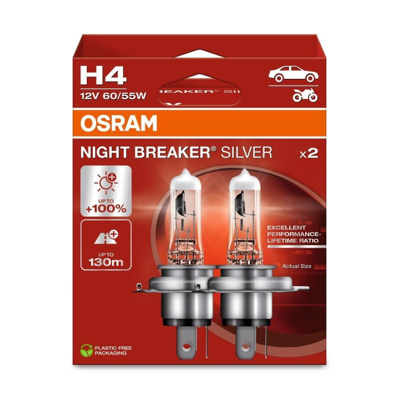 OSRAM Autožárovka Night Breaker Silver (Next Gen) H4, 60/55W, 12V, 2ks (HFB ECO)