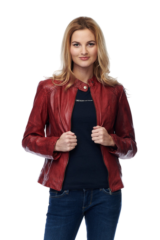 Dámská kožená bunda  MADDOX Jecki červená - 38