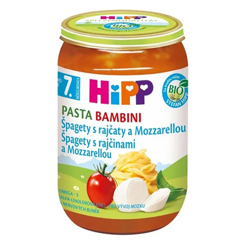 HIPP Bambini pasta rajčata se špagetami a mozzarellou BIO 220 g