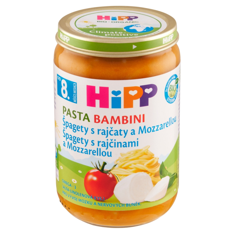 HIPP Bambini pasta rajčata se špagetami a mozzarellou BIO 220 g