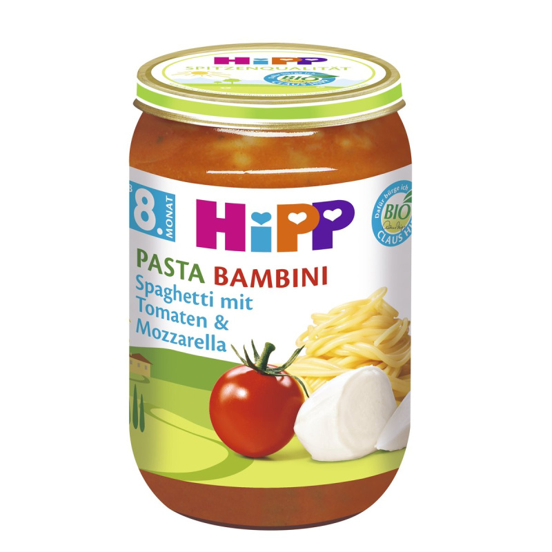 HiPP BIO Pasta Bambini Špagety s rajčaty a mozzarelou