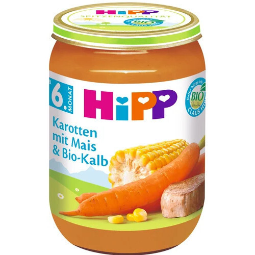 HiPP BIO Mrkev s kukuřicí a telecím masem