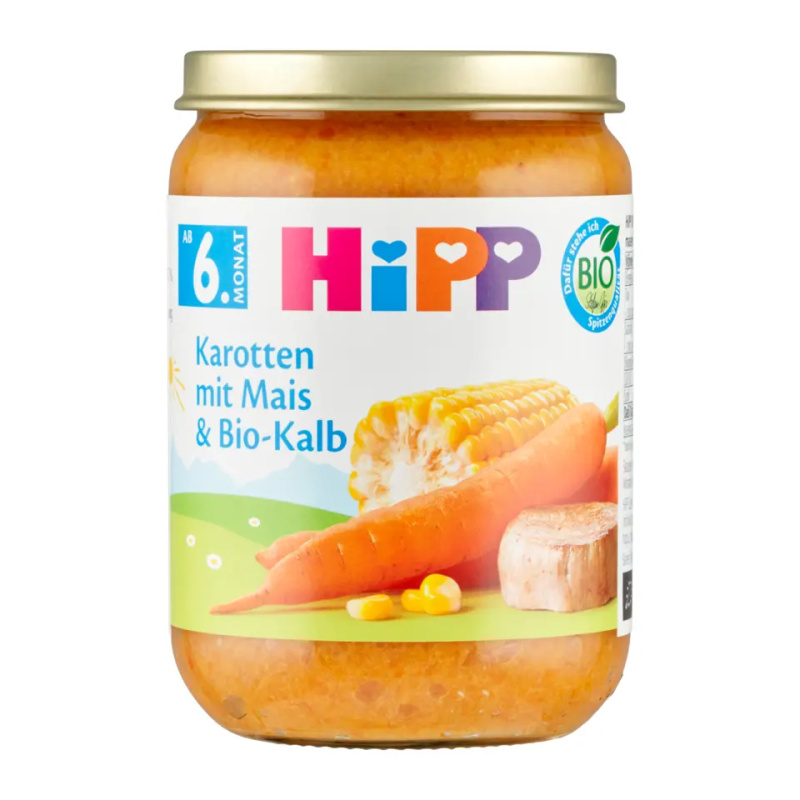HiPP BIO Mrkev s kukuřicí a telecím masem