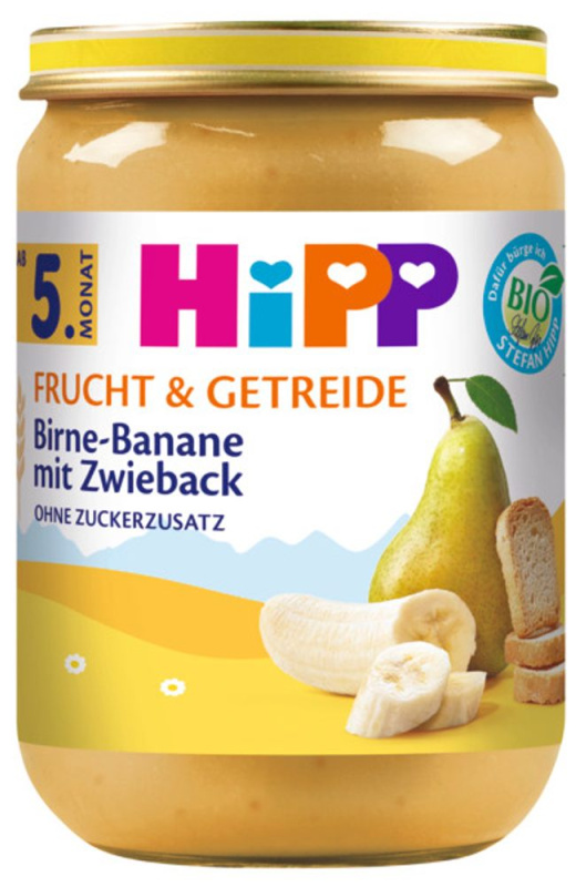 Hipp BIO Ovoce a cerálie hruška-banán-suchary 190 g