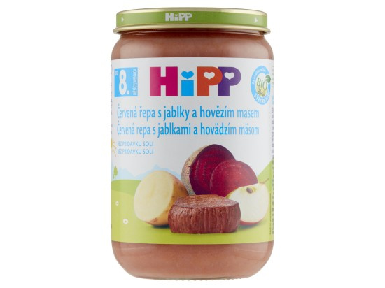 HIPP Červená řepa s jablky a hovězím masem BIO 220 g
