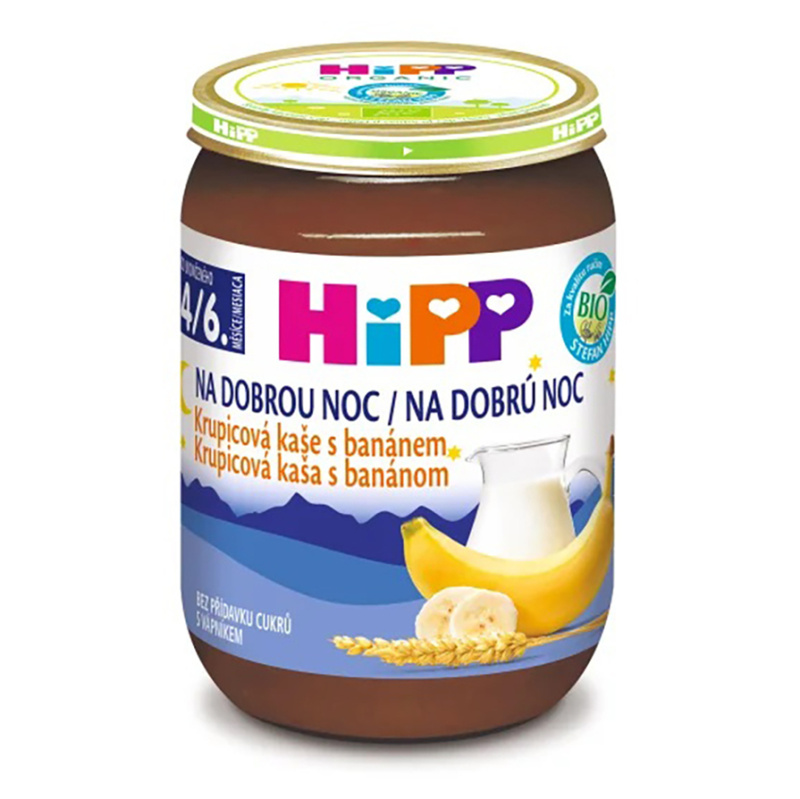 HiPP BIO Kaše na dobrou noc krupicová s banánem