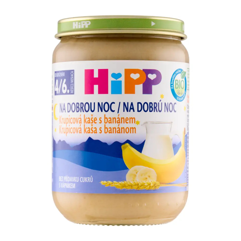 HiPP BIO Kaše na dobrou noc krupicová s banánem