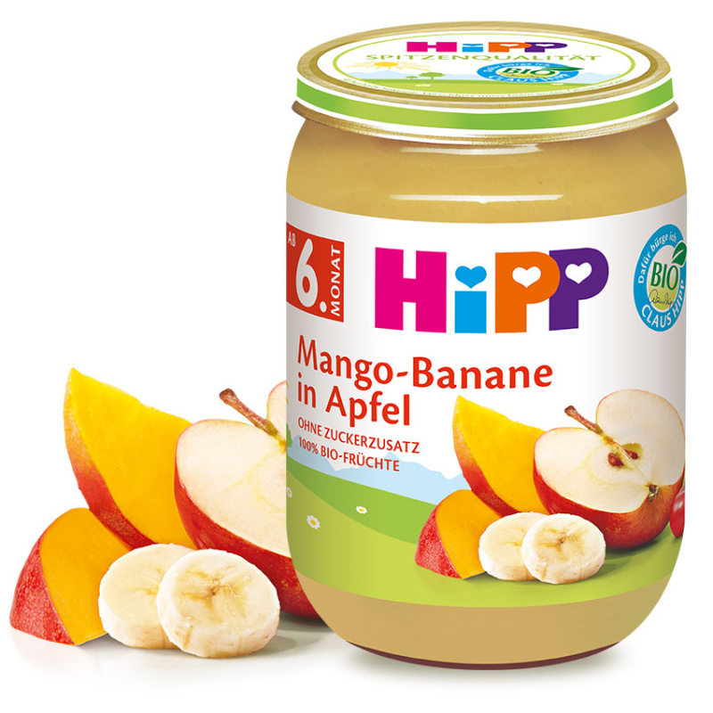 HiPP BIO Ovocný příkrm jablko, mango a banán