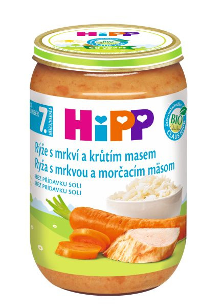 HiPP BIO Rýže s mrkví a krůtím masem