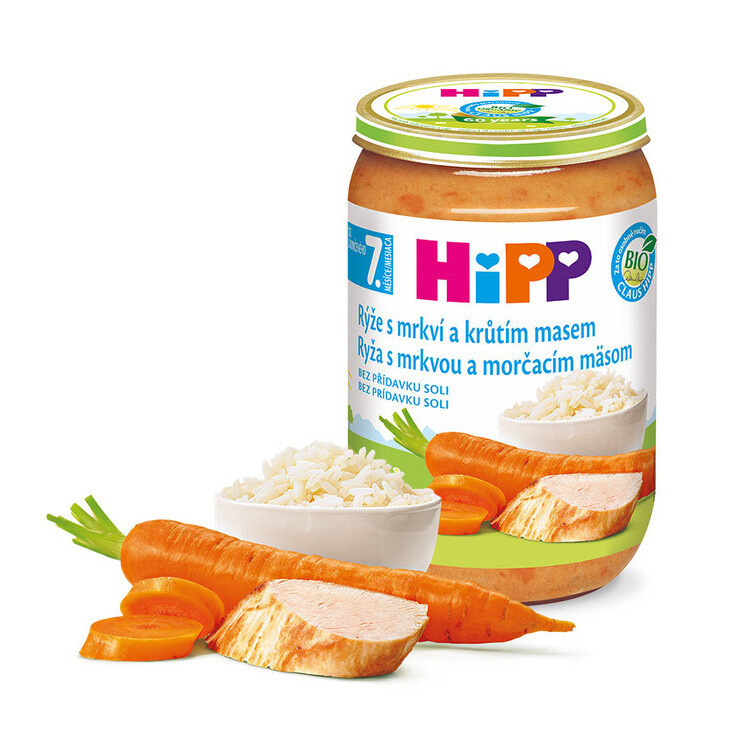 HiPP BIO Rýže s mrkví a krůtím masem
