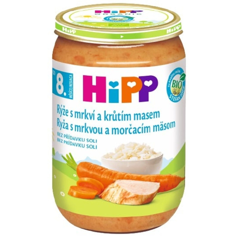 HiPP BIO Rýže s mrkví a krůtím masem