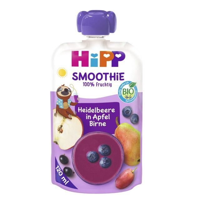 HIPP 100% Ovoce smoothie jablko hruška borůvky BIO 120 ml