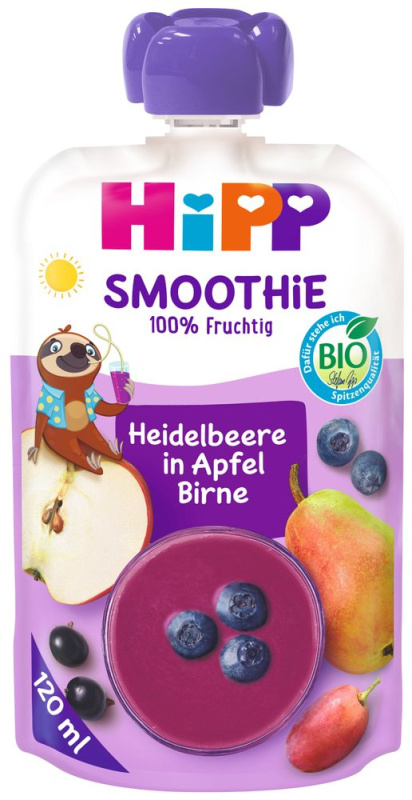 HIPP 100% Ovoce smoothie jablko hruška borůvky BIO 120 ml
