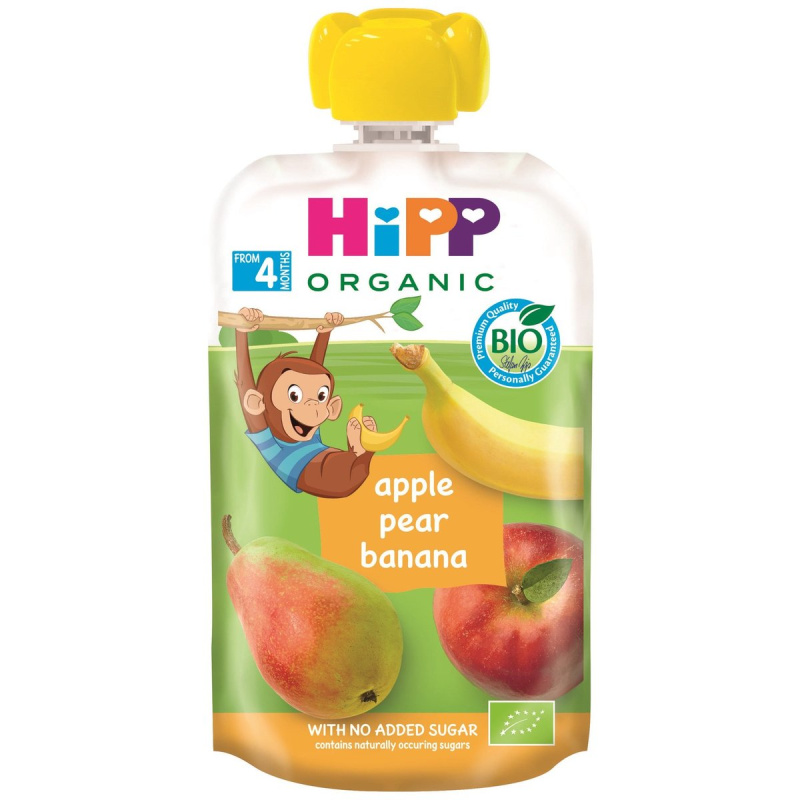 HiPP BIO Kapsička Hippis jablko, hruška a banán
