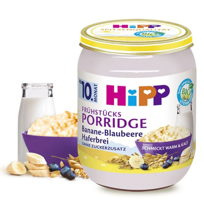 Hipp DEZERT BIO Ovesná kaše s banánem a borůvkami 160 g