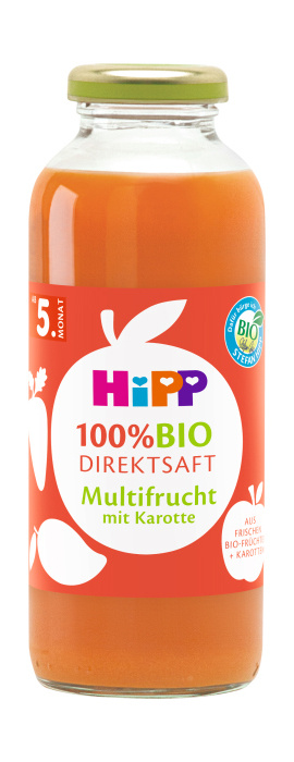 HIPP Ovocná šťáva s karotkou 100% juice BIO 330 ml