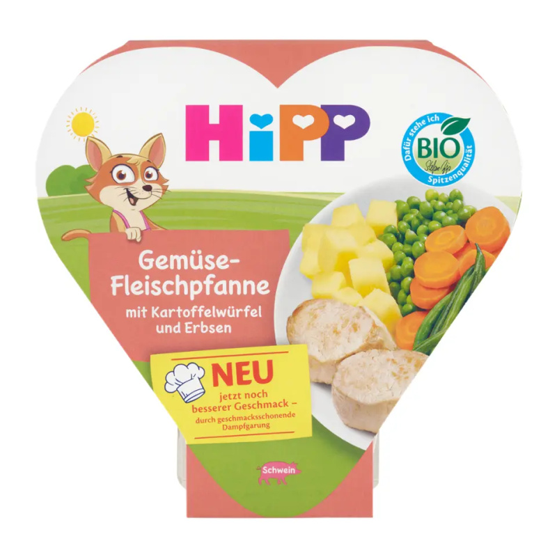 HiPP BIO Zeleninovo-masová smes s nakrájenými brambory a hráškem 250 g