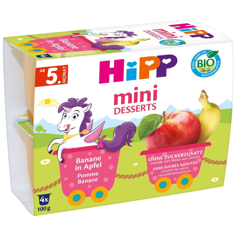 HiPP BIO Jablka s banány 4×100 g