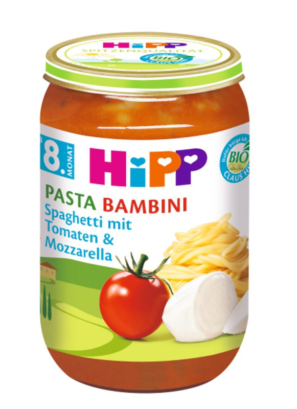 HiPP BIO Rajčata se špagetami a mozzarellou- PASTA BAMBINI - bezmasý