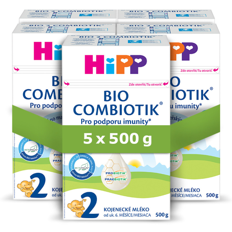 HIPP 2 Combiotic pokračovací kojenecká výživa BIO 5 x 500 g