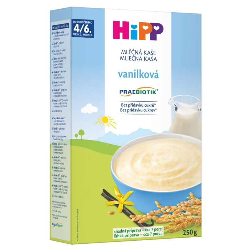 HIPP Praebiotik mléčná kaše první vanilková BIO 250 g