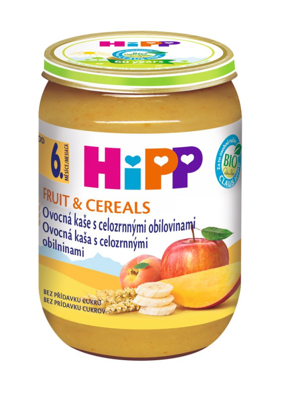 HIPP Ovoce a cereal ovocná kaše s celozrnnými obilovinami BIO 190 g