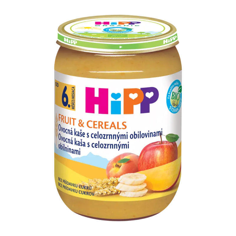 HIPP Ovoce a cereal ovocná kaše s celozrnnými obilovinami BIO 190 g