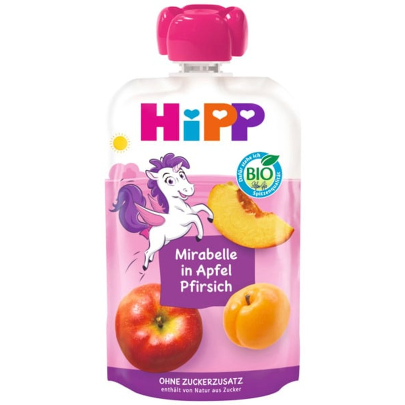 HiPP BIO Kapsička Hippis jablko, broskev a mirabelka