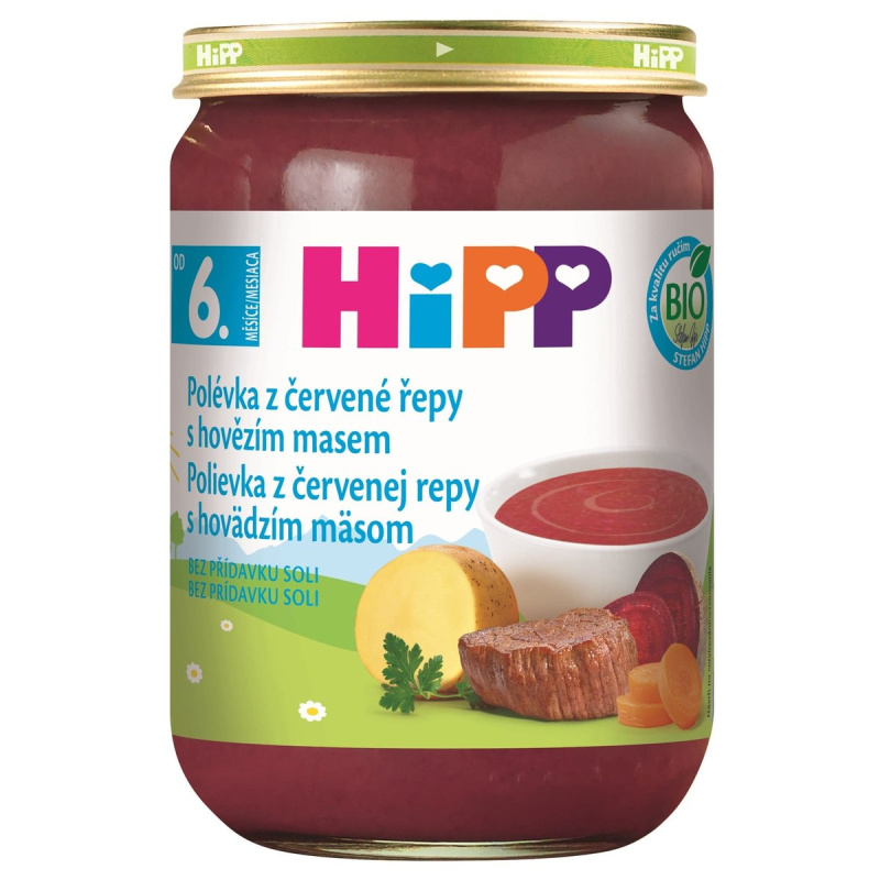 HiPP BIO Malý Gurmán polévka z červené řepy s hovězím masem