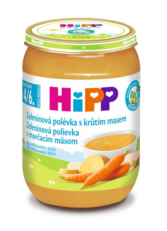 HIPP Polévka zeleninová s krůtím masem BIO 190 g
