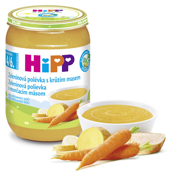 HIPP Polévka zeleninová s krůtím masem BIO 190 g