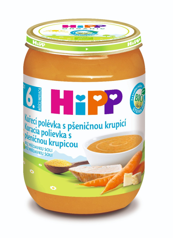 HIPP Polévka kuřecí s pšeničnou krupicí BIO 190 g