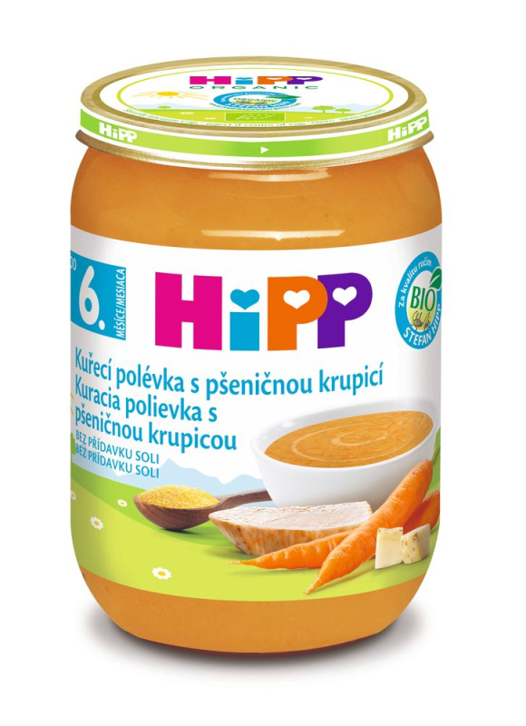 HIPP Polévka kuřecí s pšeničnou krupicí BIO 190 g