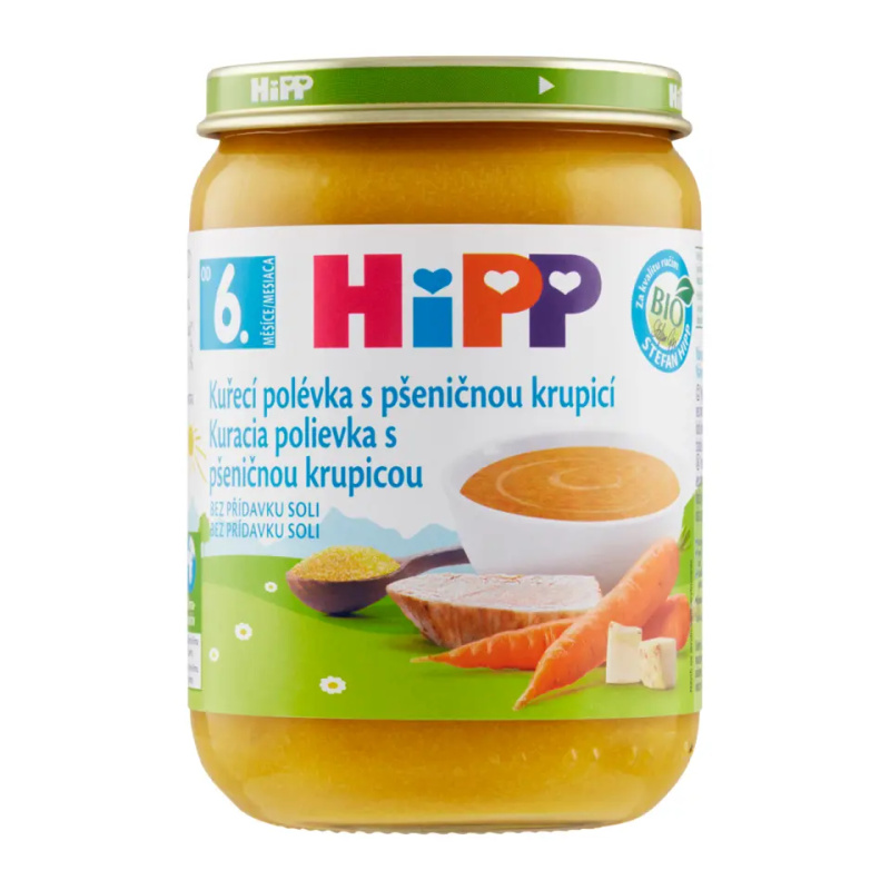 HIPP Polévka kuřecí s pšeničnou krupicí BIO 190 g