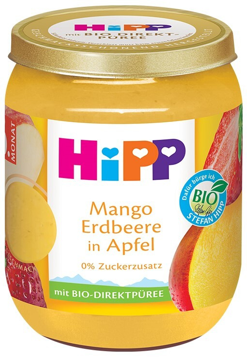 HIPP Jablka s mangem a jahodami BIO 160 g