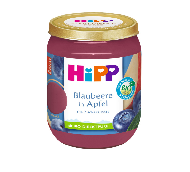 HIPP Jablka s borůvkami BIO 160 g