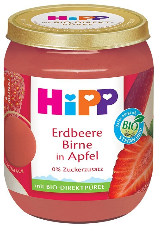 HIPP Jablka s jahodami a hruškami BIO 160 g