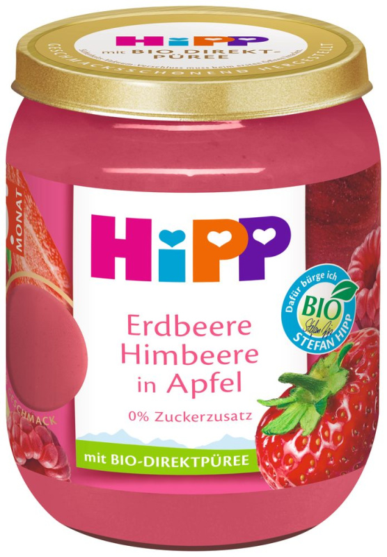 Hipp Superovoce BIO Jablka s jahodami a malinami 160 g