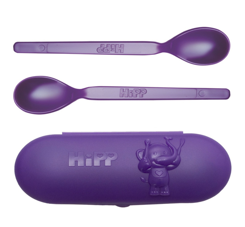 Hipp Spoons Set jídelní set na cesty Purple
