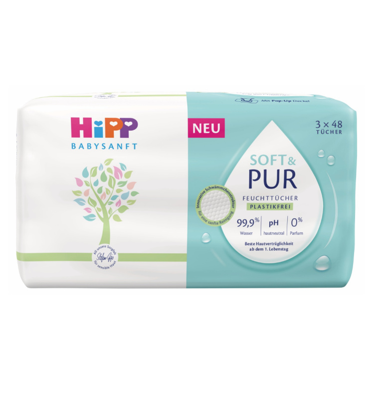 Hipp Soft & Pur vlhčené čisticí ubrousky pro děti od narození 3x48 ks